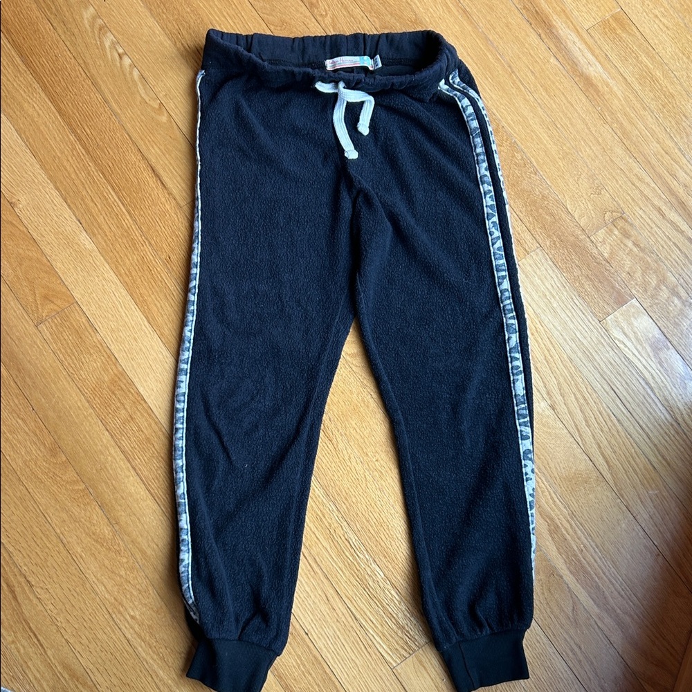 Vintage Havana Black Joggers with Patterned Trim
